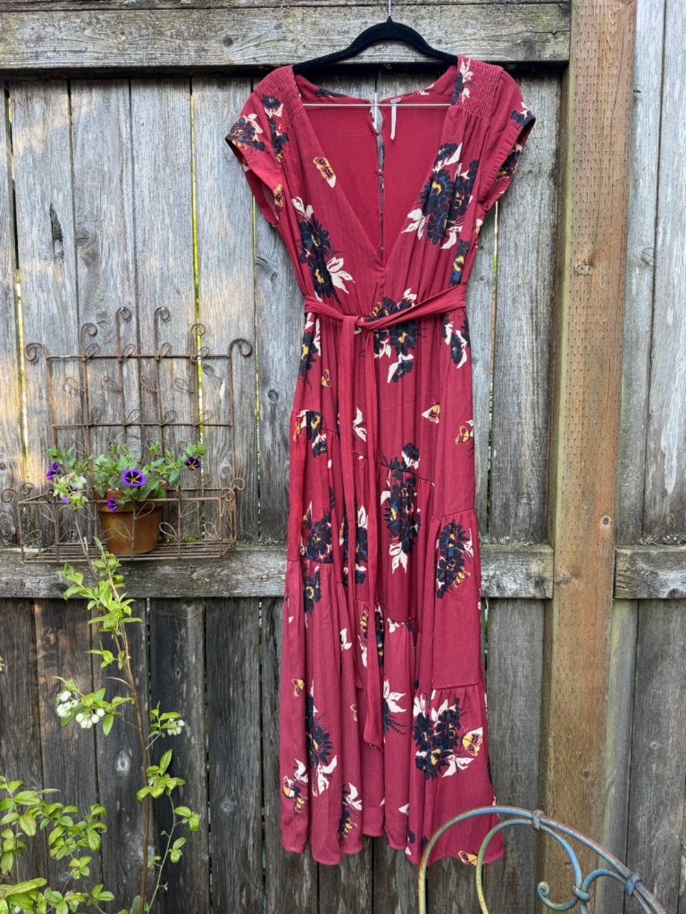 Free People Red Floral Maxi Dress